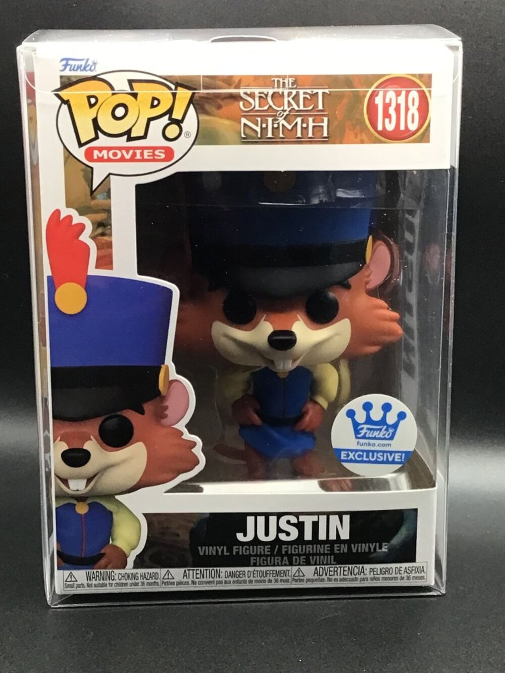 Funko Pop Vinyl Secret of NiMH Justin #1318 Funko Exclusive w/Pop Protector New